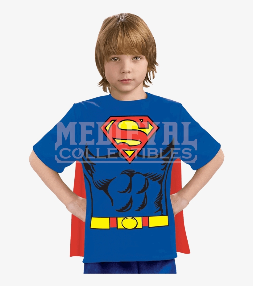 Kids Superman Cape T-shirt - Boy Costume Superman, transparent png #890319