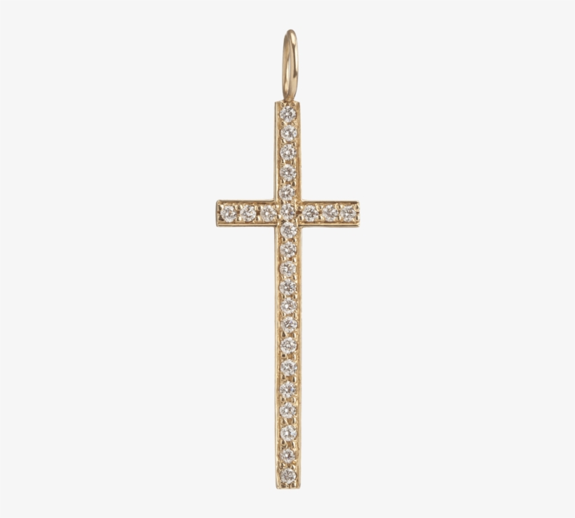 Large Cross With Pave White Diamonds - Cross, transparent png #890365