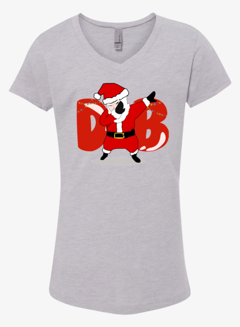 Amusing Dabbing Santa Girls' Princess V Neck T Shirt - T-shirt, transparent png #890781