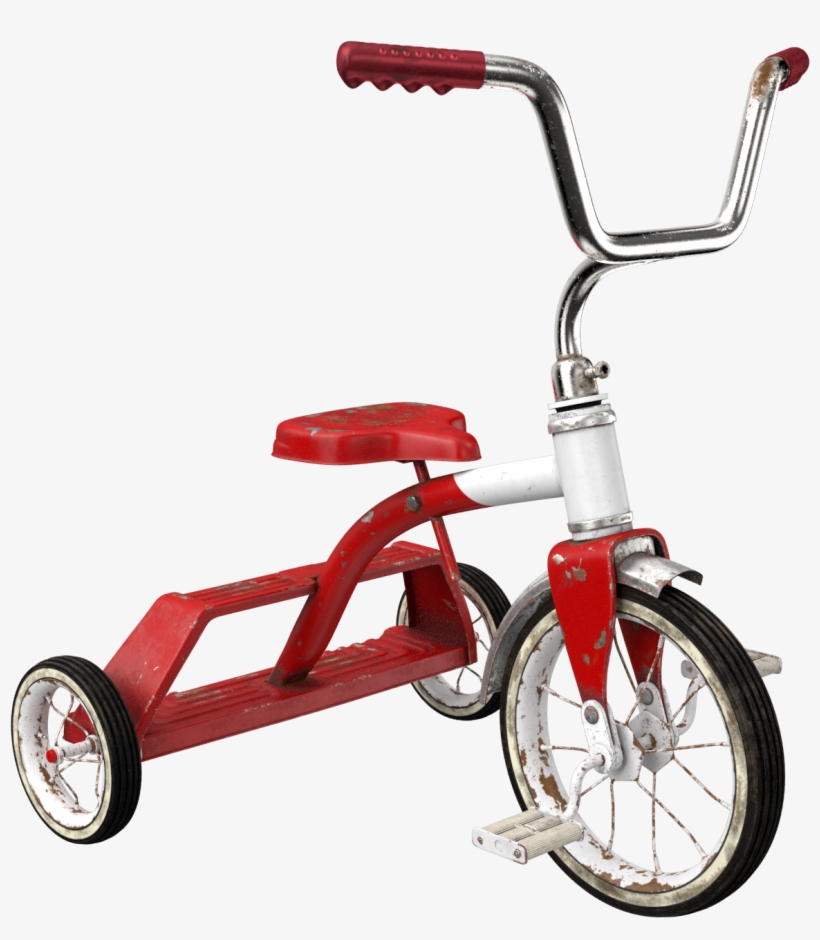 Dirty Vintage Tricycle Png Image - Bicycle, transparent png #890789