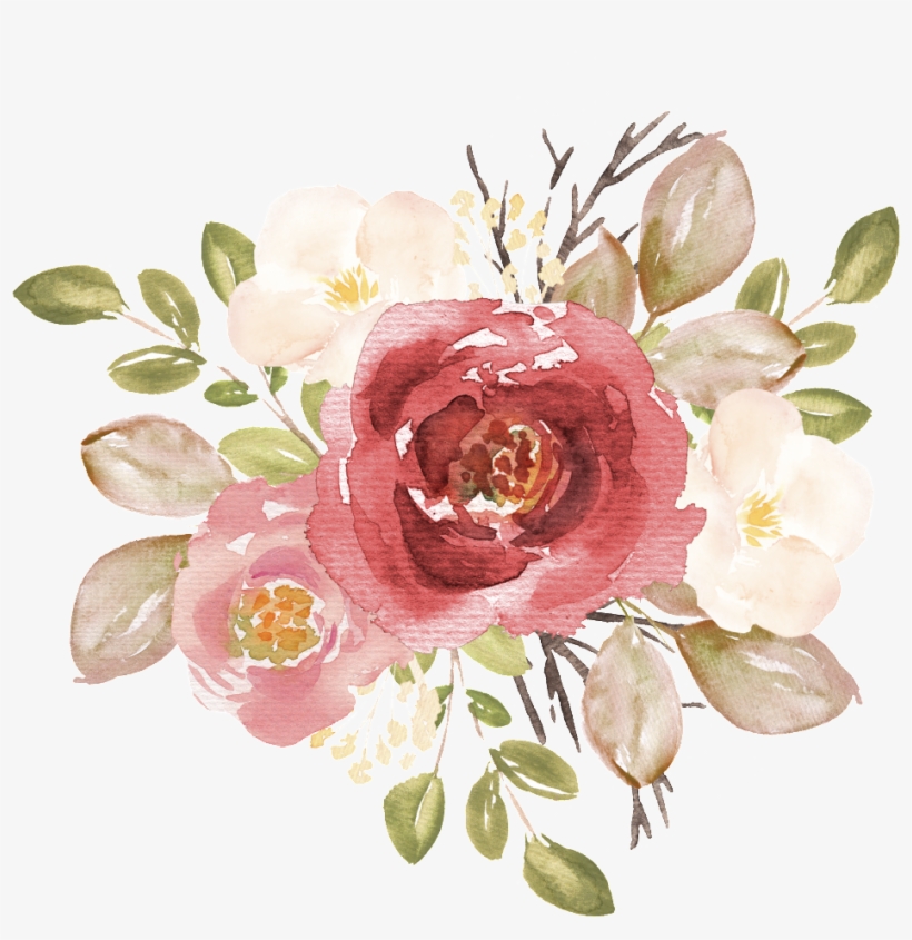 Hand Painted Watercolor Rose Png Transparent - 玫瑰 水彩 素材 Png, transparent png #890953