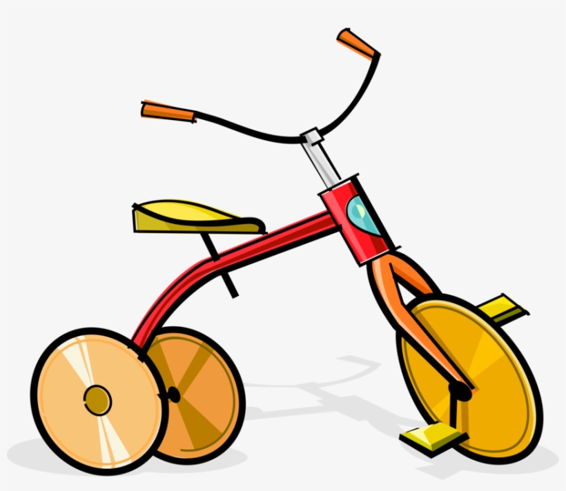 Vector Illustration Of Child's Tricycle Riding Bike, transparent png #891617