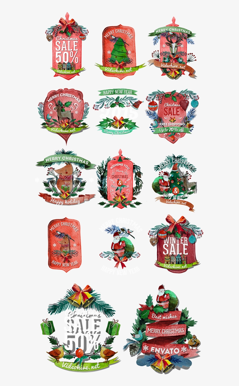 Christmas Watercolor Package On Behance, transparent png #892246