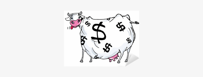 Cartoon Of A Cash Cow With Dollar Signs On Its Body - Bst In Cows, transparent png #893085