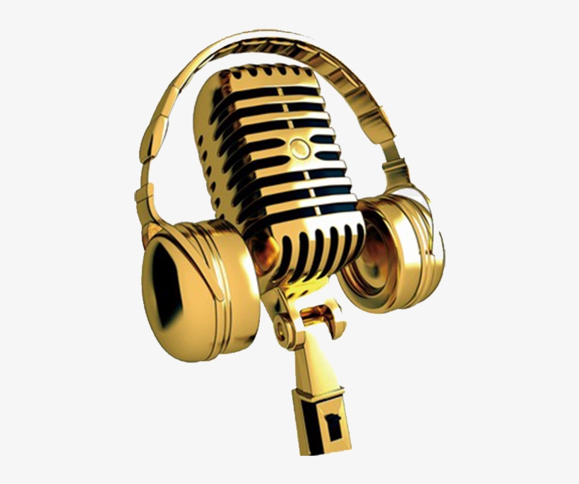 Singing - Golden Microphone Png, transparent png #893413