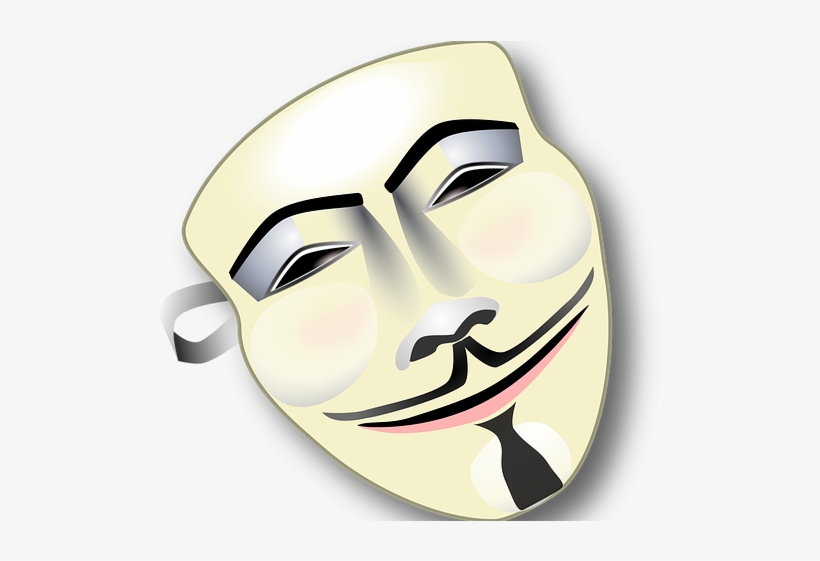 Hacker Clipart Guy Fawkes Mask - Anonymous Mask (color: Dark Heather, Fit Type: Men,, transparent png #894322