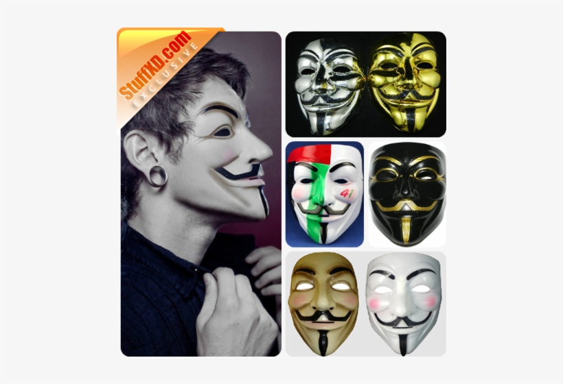 Guy Fawkes Mask Png Download - V For Vendetta Face Mask Guy Fawkes Anonymous Cosplay, transparent png #894328