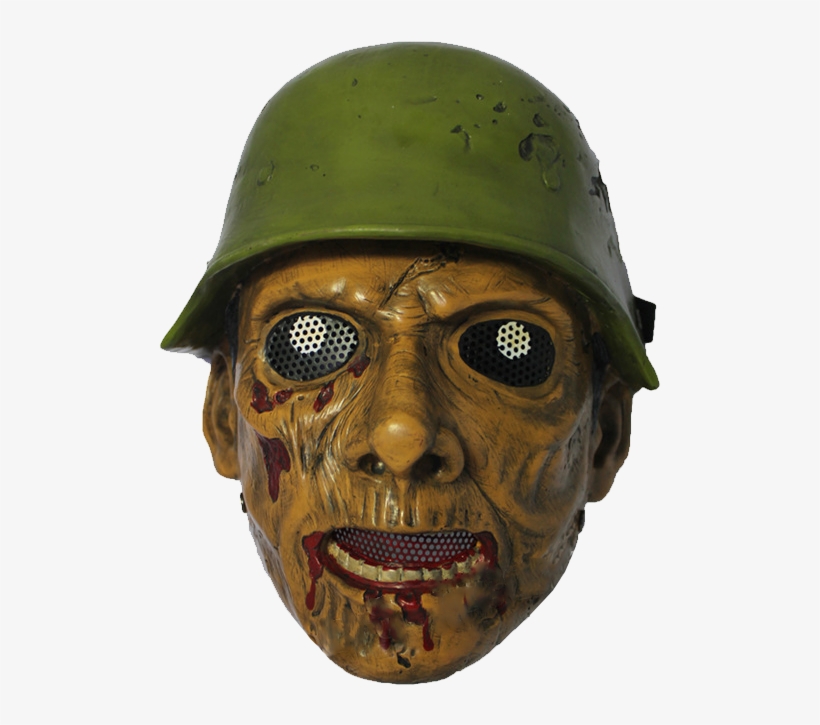Zombie Soldier Fiberglass War Mask - Osdream Cs Protection Mask Halloween Mask Full Face, transparent png #894532