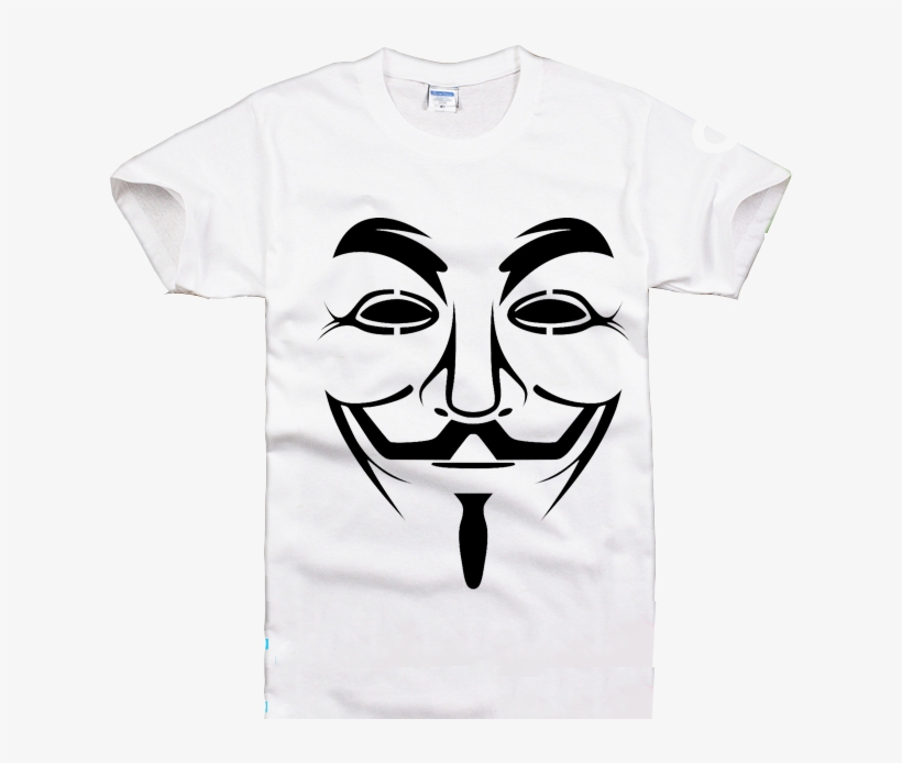 Guy Fawkes Anonymous Face T-shirt Larger Image - Anonymous Mask T Shirt, transparent png #894690