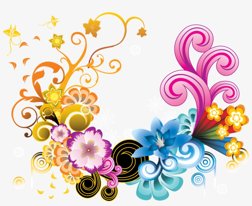 Flower Designs Png - Floral Colorful Png, transparent png #895104