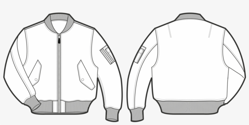 Jacket Technical Drawing - Bomber Jacket Drawing, transparent png #896534