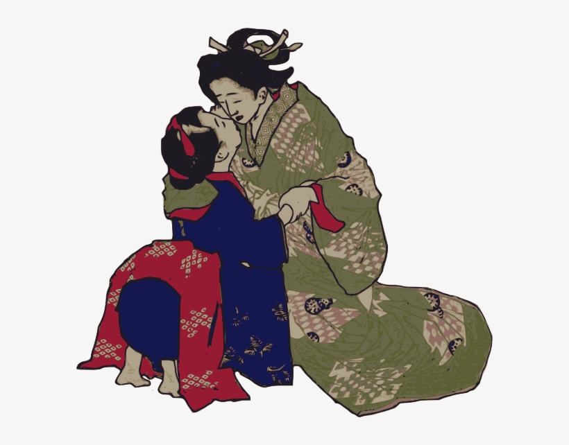 Kissing Geisha Clipart Png, transparent png #896859