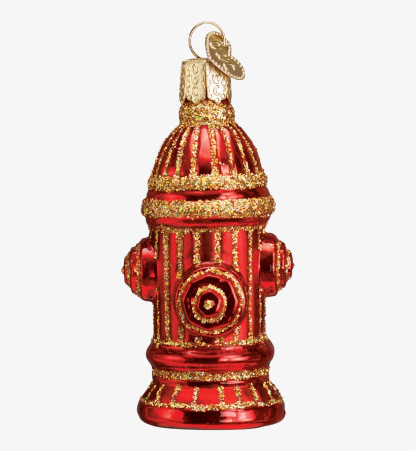 Old World Christmas Fire Hydrant Glass Ornament 36038, transparent png #896998