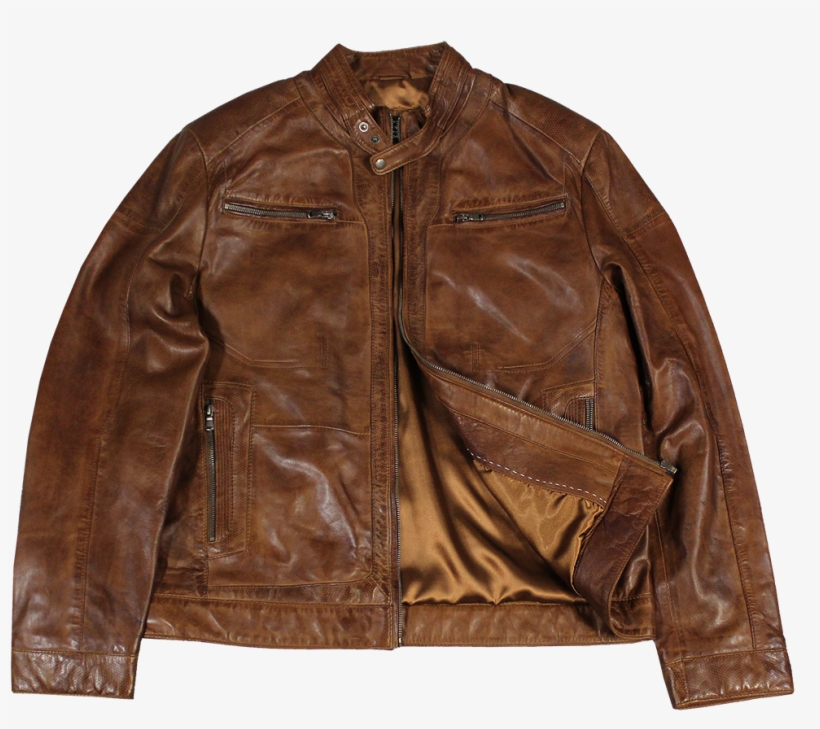 Light Brown Racer Jacket - Jacket, transparent png #897126