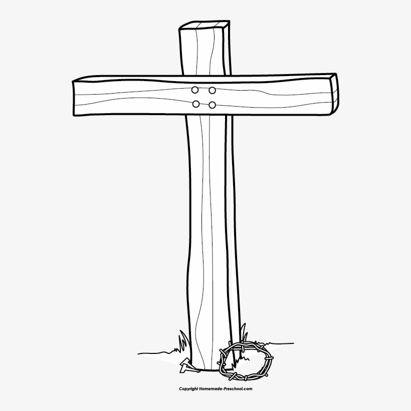 Cross Black And White Picture For Easter Cross Clipart - Wooden Cross Clipart Black And White, transparent png #898827