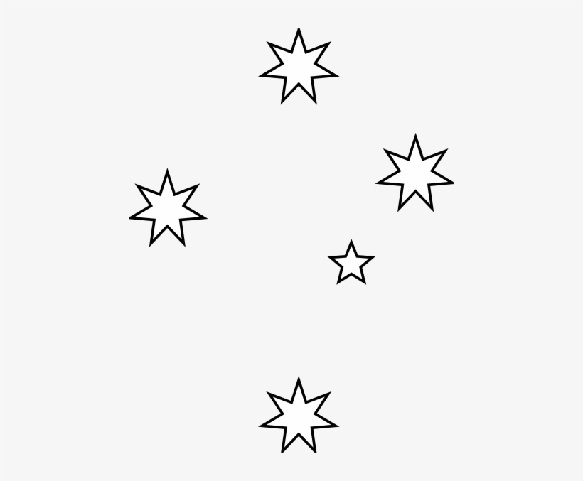 Free Southern Cross Stars Clip Art - Stars Illustration Black And White, transparent png #899116