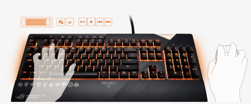 Dedicated Media Keys For Gamers - Asus Rog Strix Flare Call Of Duty, transparent png #8900547