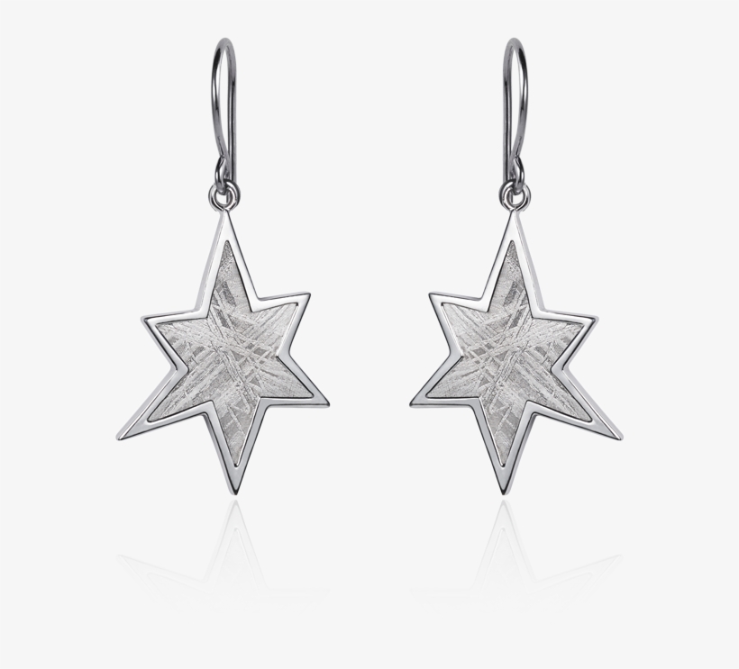 Meteorite Star Earrings In Silver - Earrings, transparent png #8900976