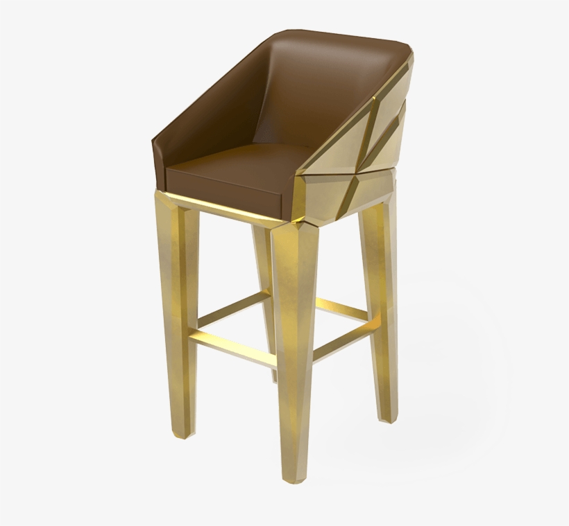 Hades Is A Gold Bar Stool With A Strong And Bold Design, - Chair, transparent png #8901251