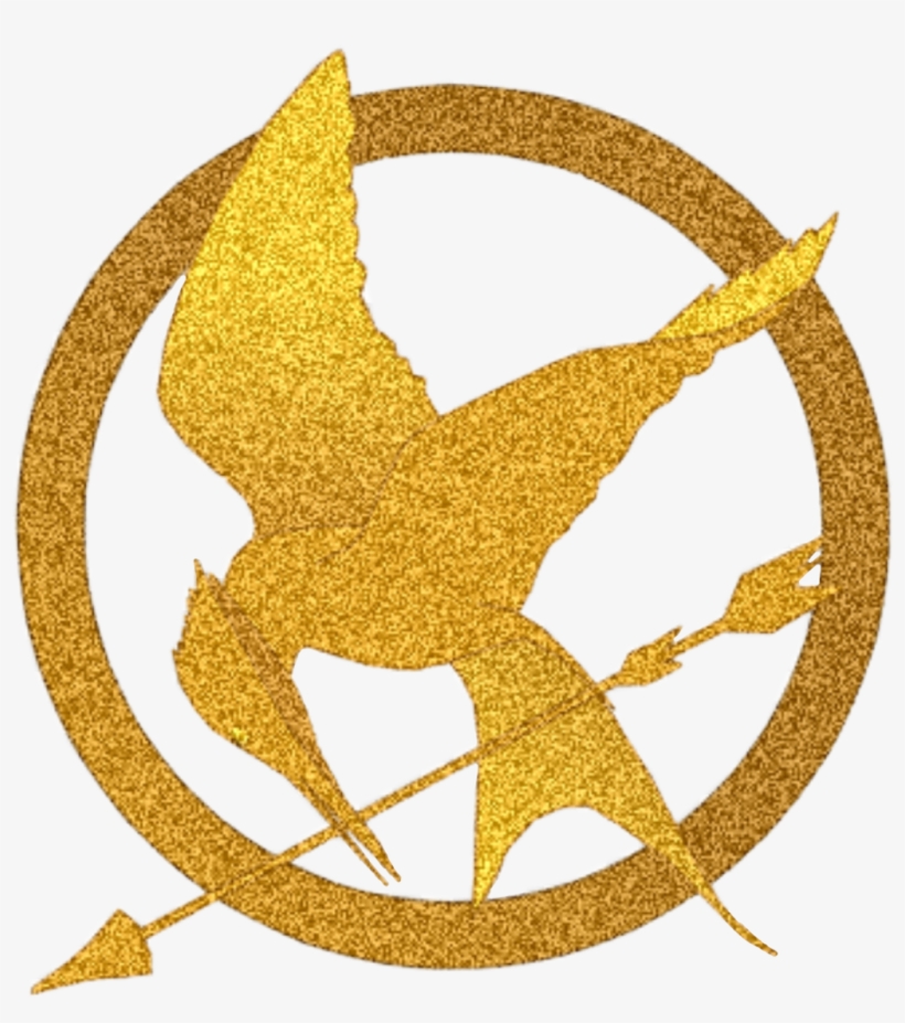 Bird Mockingjay Glitter Fire Gold Pin Hunger Games - Hunger Games Mockingjay Silhouette, transparent png #8902106