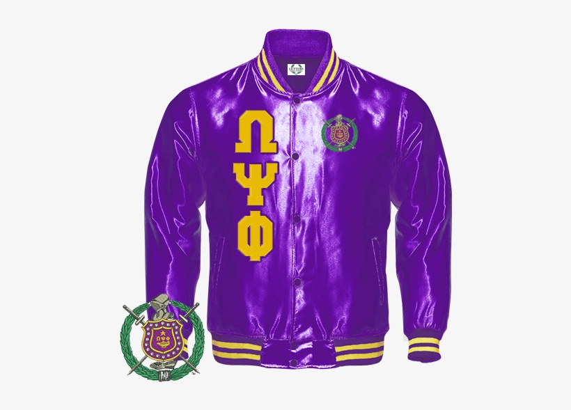 Omega Psi Phi Satin Baseball Bomber Jacket Divine Nine - Omega Psi Phi, transparent png #8903787