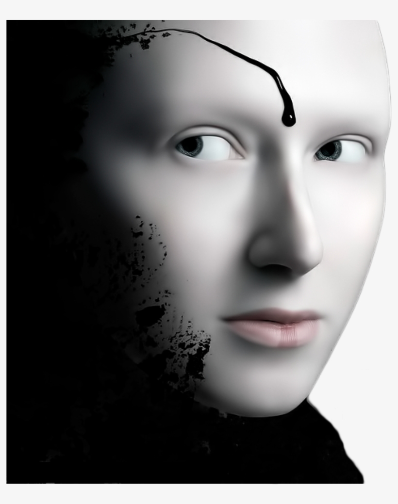 Face Halloween Creepy Robot Alien Freetoedit - Illustration, transparent png #8905583