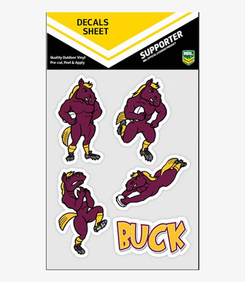 Brisbane Broncos Nrl Uv Mascot Car Decals 5 Stickers - Australian Nrl Panthers Stickers, transparent png #8905770