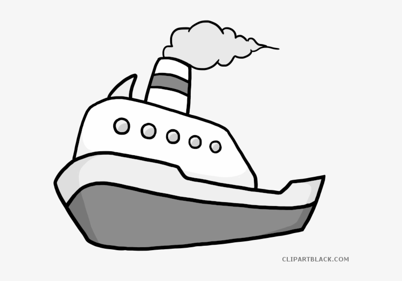 Fishing Boat Clipart Black And White - Boat Clip Art, transparent png #8905773