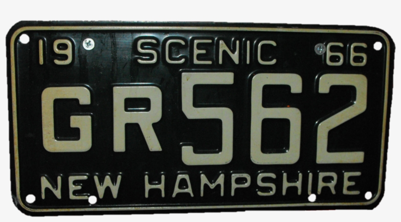 New Hampshire 1966 License Plate - Number, transparent png #8905911