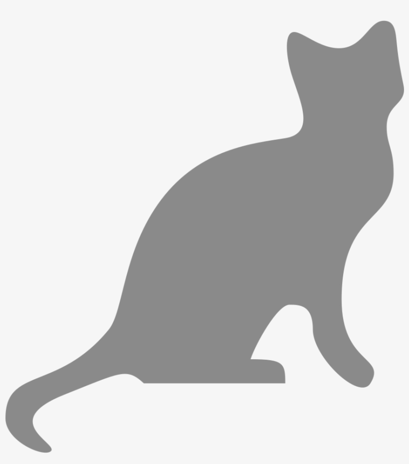Cat Silhouette Darkgray - Cat Clipart No Background, transparent png #8907072