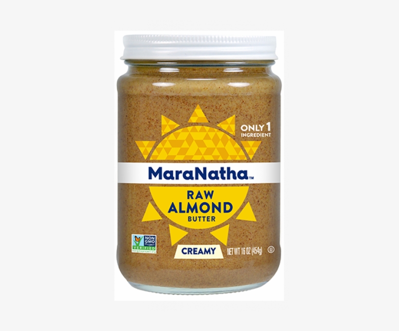 Maranatha Creamy Raw Almond Butter 16 Oz Glass Jar - Maranatha Almond Butter, transparent png #8908388