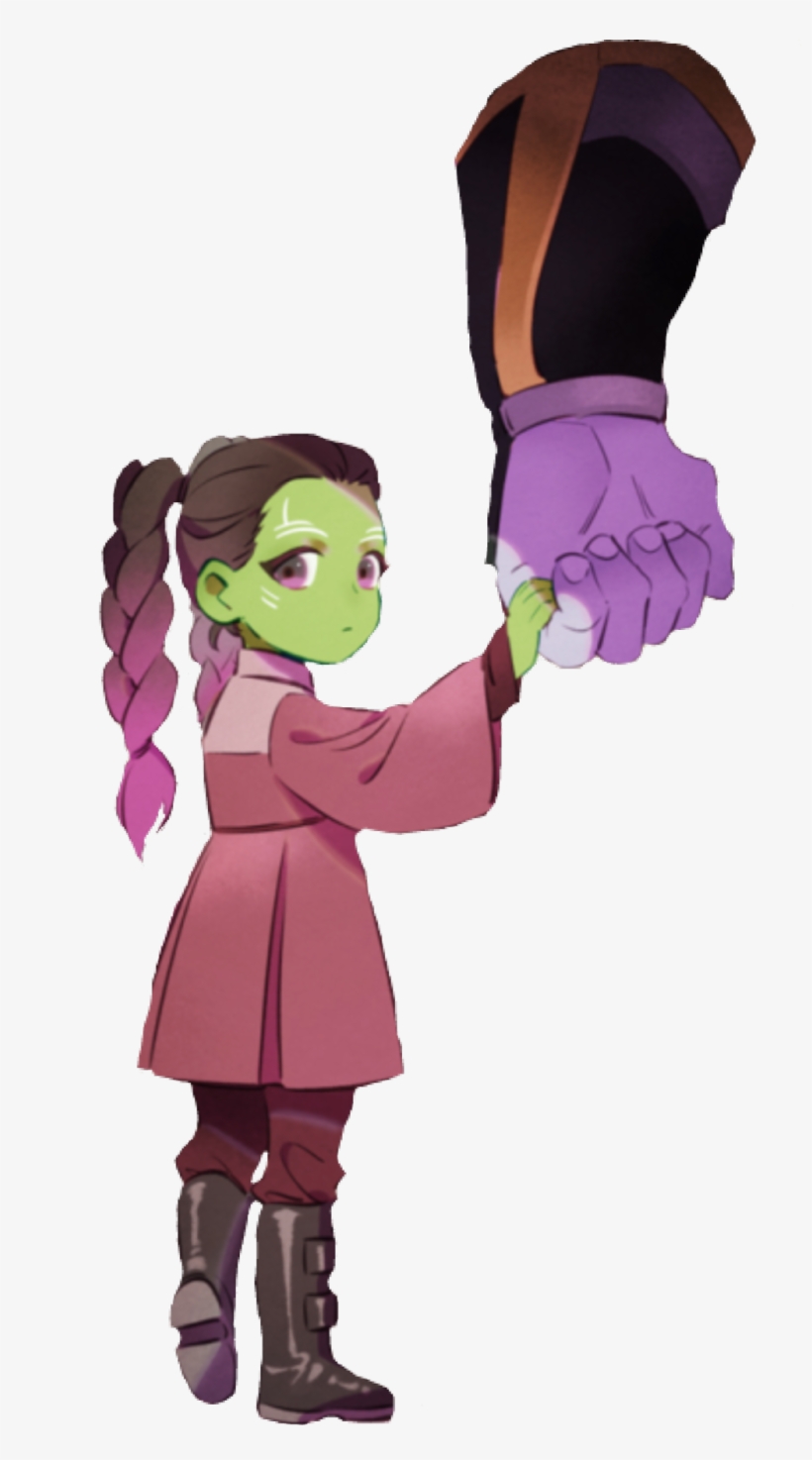 Gamora Sticker - Thanos And Little Gamora, transparent png #8909112