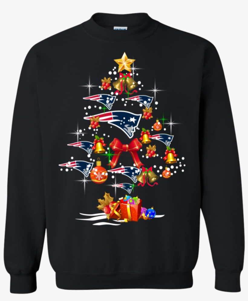 New England Patriots Christmas Tree Shirt Sweatshirt, transparent png #8909140