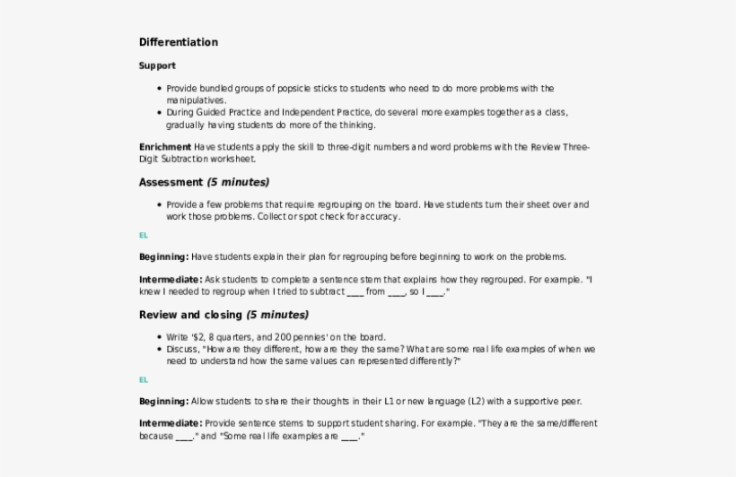 Regrouping With Popsicle Sticks - Document, transparent png #8910248