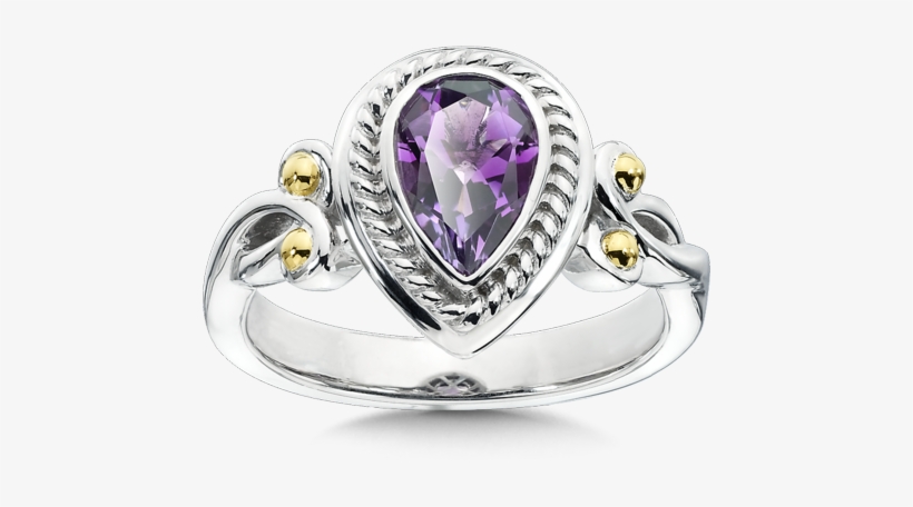 Amethyst Ring In 18k Gold & Sterling Silver - Pre-engagement Ring, transparent png #8910336