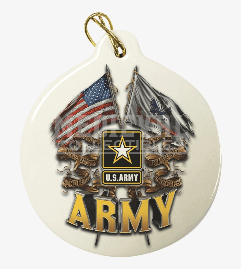 Army Double Flag Ornament - Us Army American Flag, transparent png #8911826