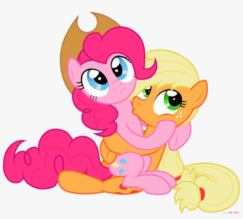 1551071675193 - Pinkie Pie Hugging Apple Jack, transparent png #8912549