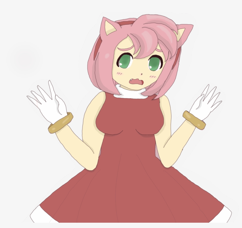 Human Amy Rose - Cartoon, transparent png #8913410