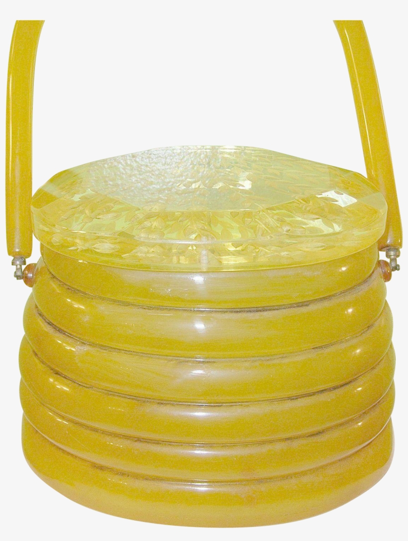 Vintage Bakelite / Apple Juice Lucite Beehive Handbag - Bag, transparent png #8914847