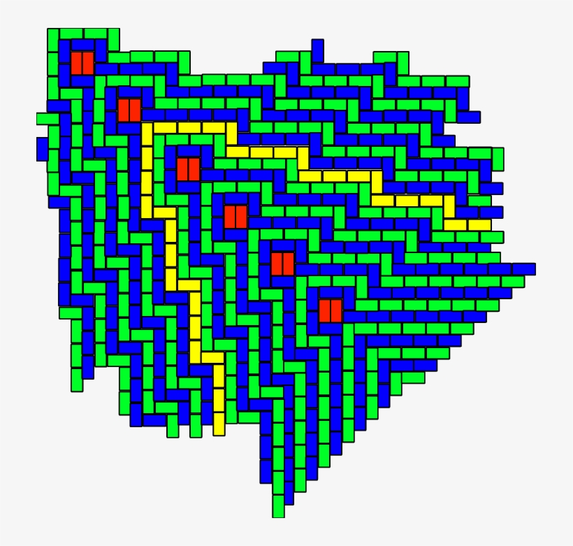 The Domino Tiling, Corresponding To The Paths Above - Illustration, transparent png #8915228