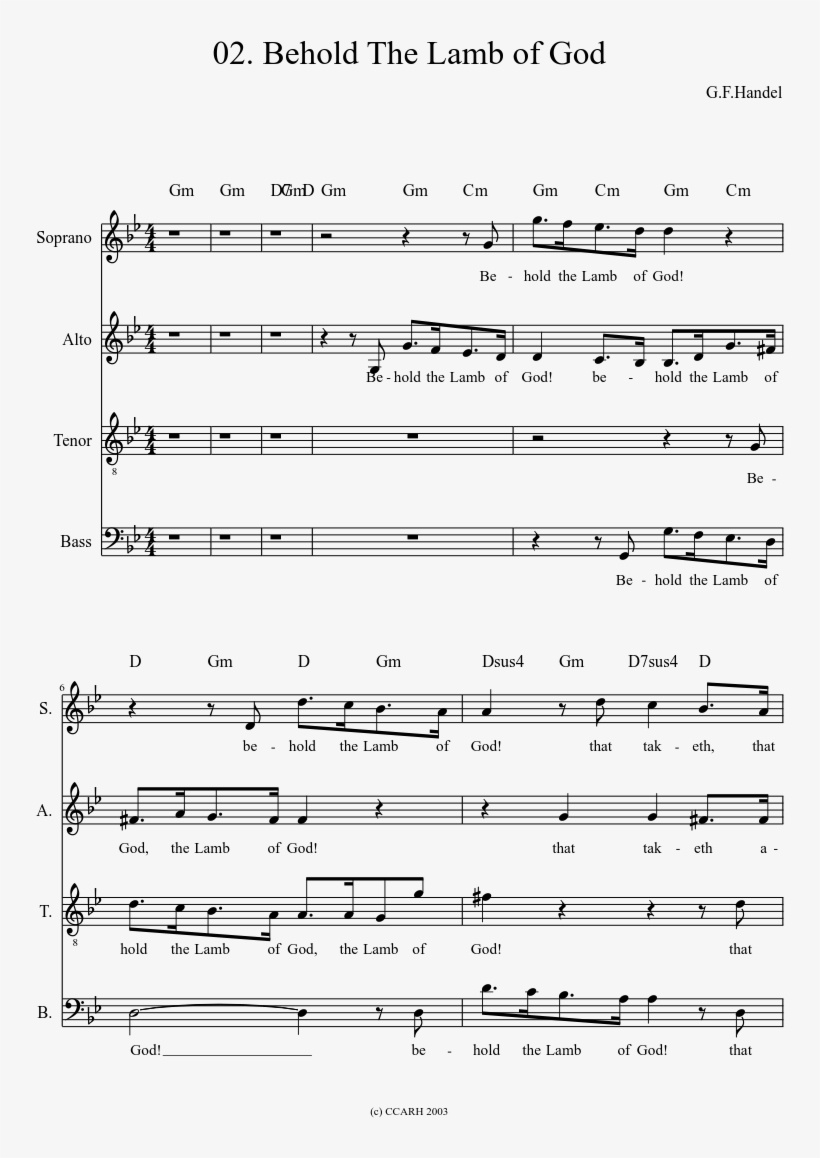 Behold The Lamb Of God - Jubilemus Exultemus Couperin Partition, transparent png #8915577