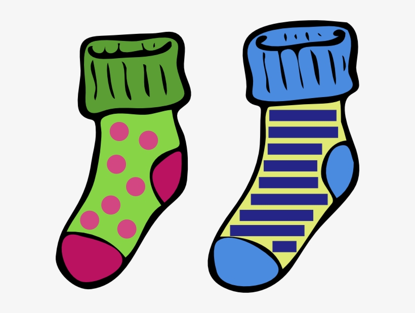 Clip Art Crazy Socks Clipart - Transparent Socks Clipart, transparent png #8916400