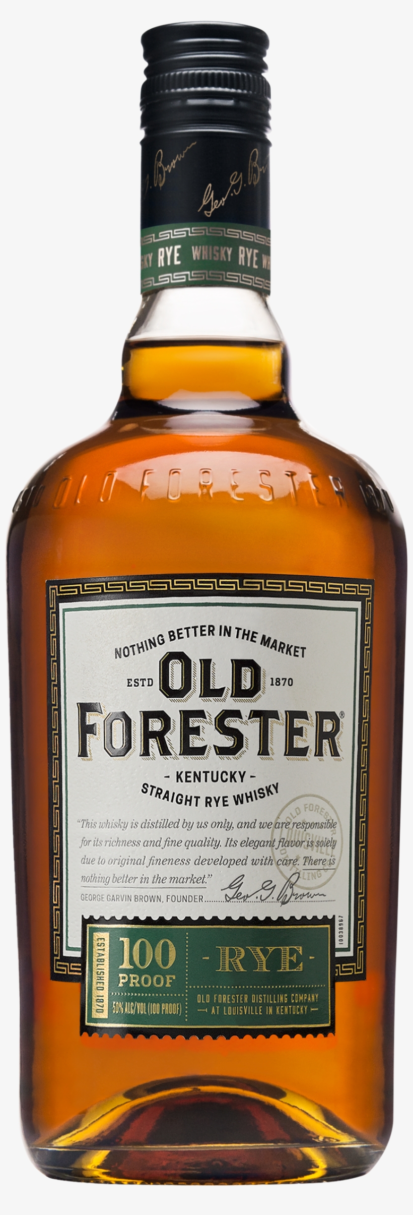 Rye Whisky - Old Forester Rye Whiskey, transparent png #8919658