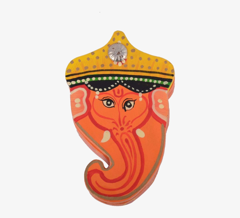 Orange Ganesh Face Coin Holder - Illustration, transparent png #8920798