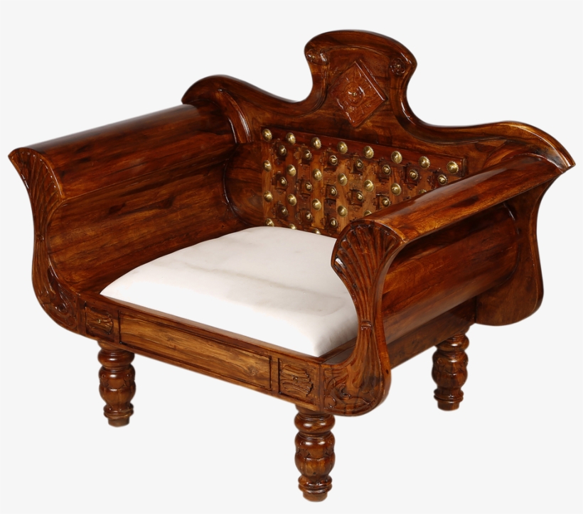 Sofa Chair Brass Work Maharaja - Club Chair, transparent png #8921120