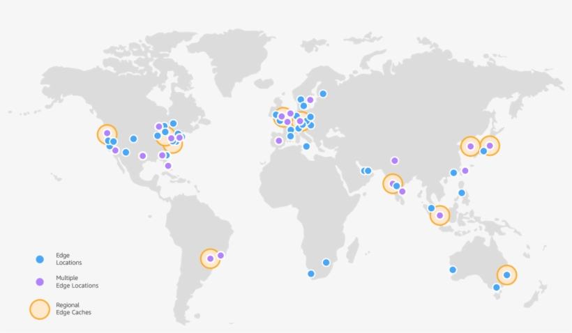 Amazon Cloudfront Edge Locations - Aws Regions Map, transparent png #8922462