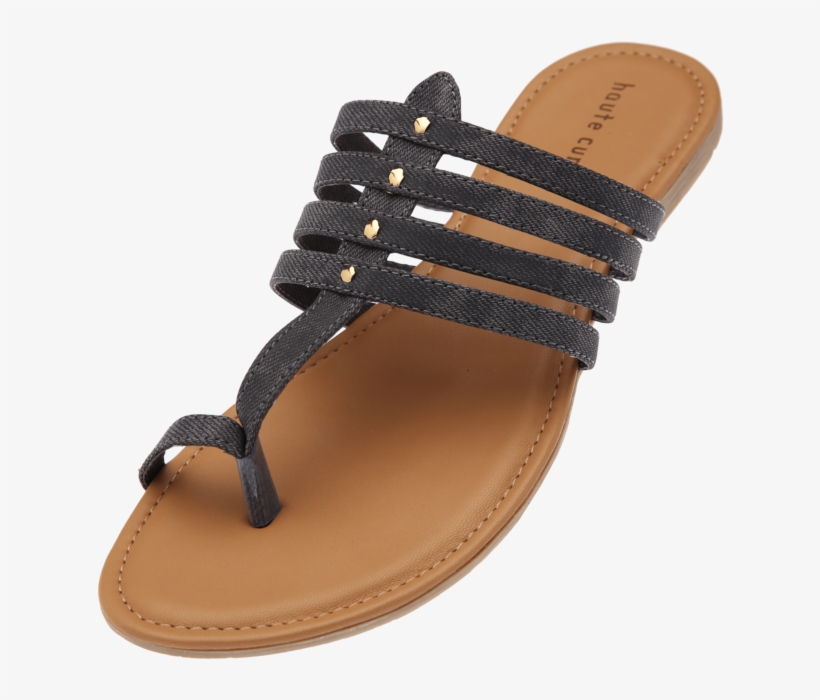 Womens Slipon Flat Chappal - Flip-flops, transparent png #8923608