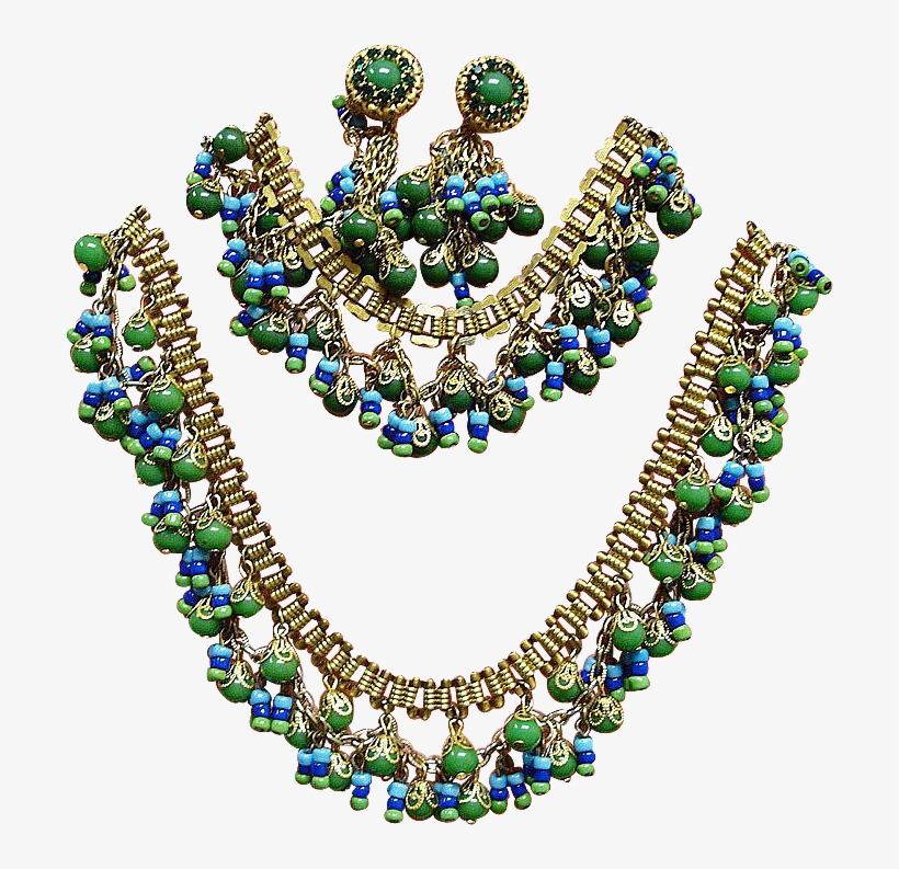 Miriam Haskell Egyptian Revival Parure - Necklace, transparent png #8924443