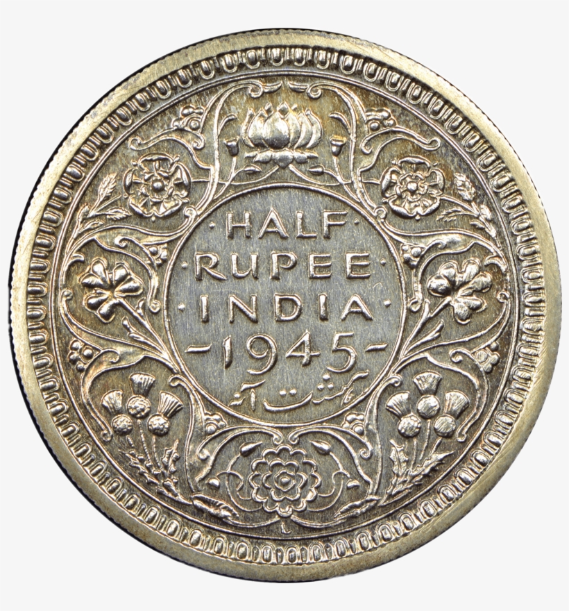 Half Rupee Coin - 1944 Indian Coin, transparent png #8924821