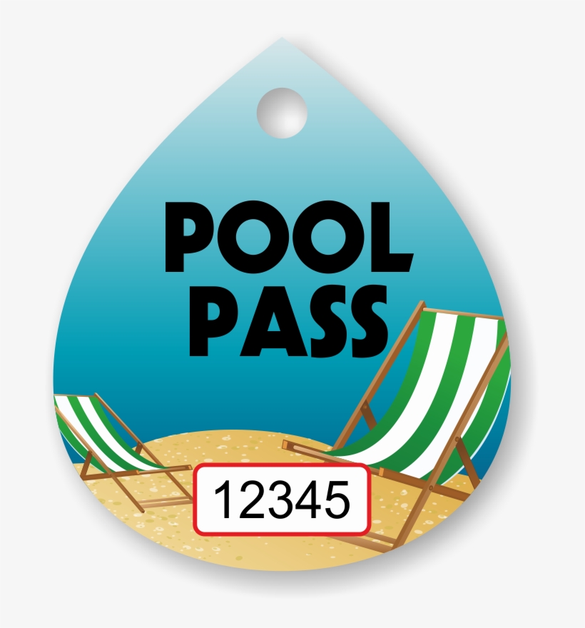 Pool Pass In Water Drop Shape, Beach Chair - Font, transparent png #8925263